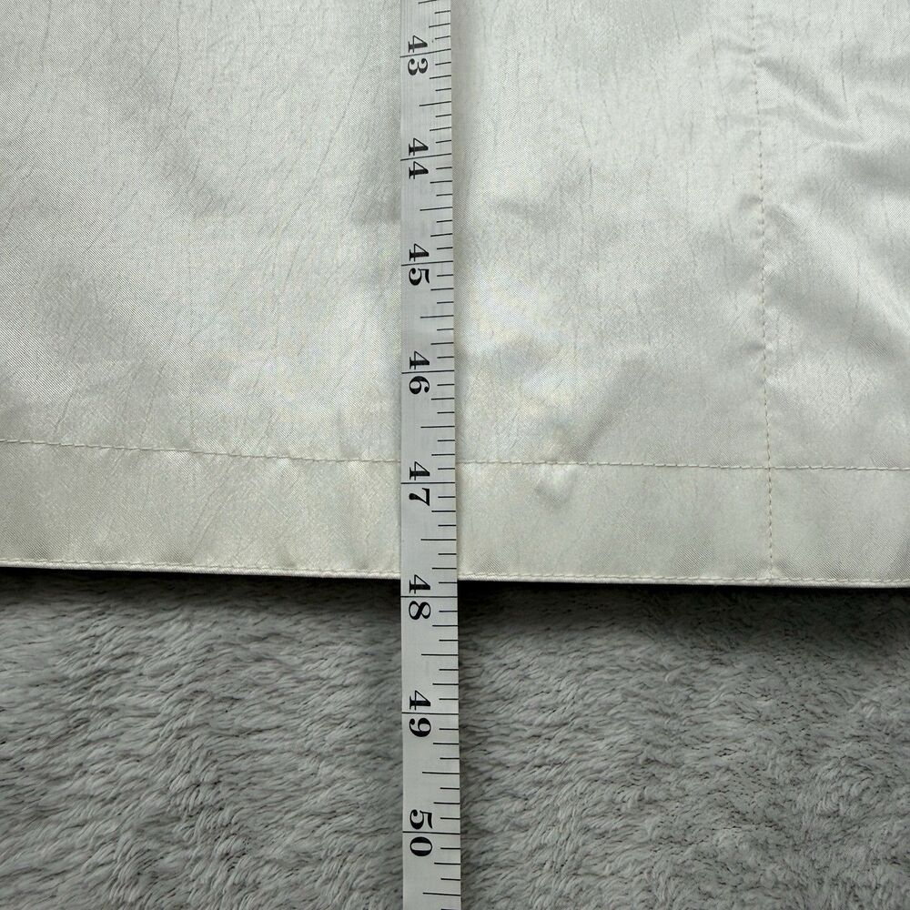 Vtg British Mist Trench Raincoat Womens 14 Ivory Shimmer Long Retro Classic 80s - Picture 11 of 16